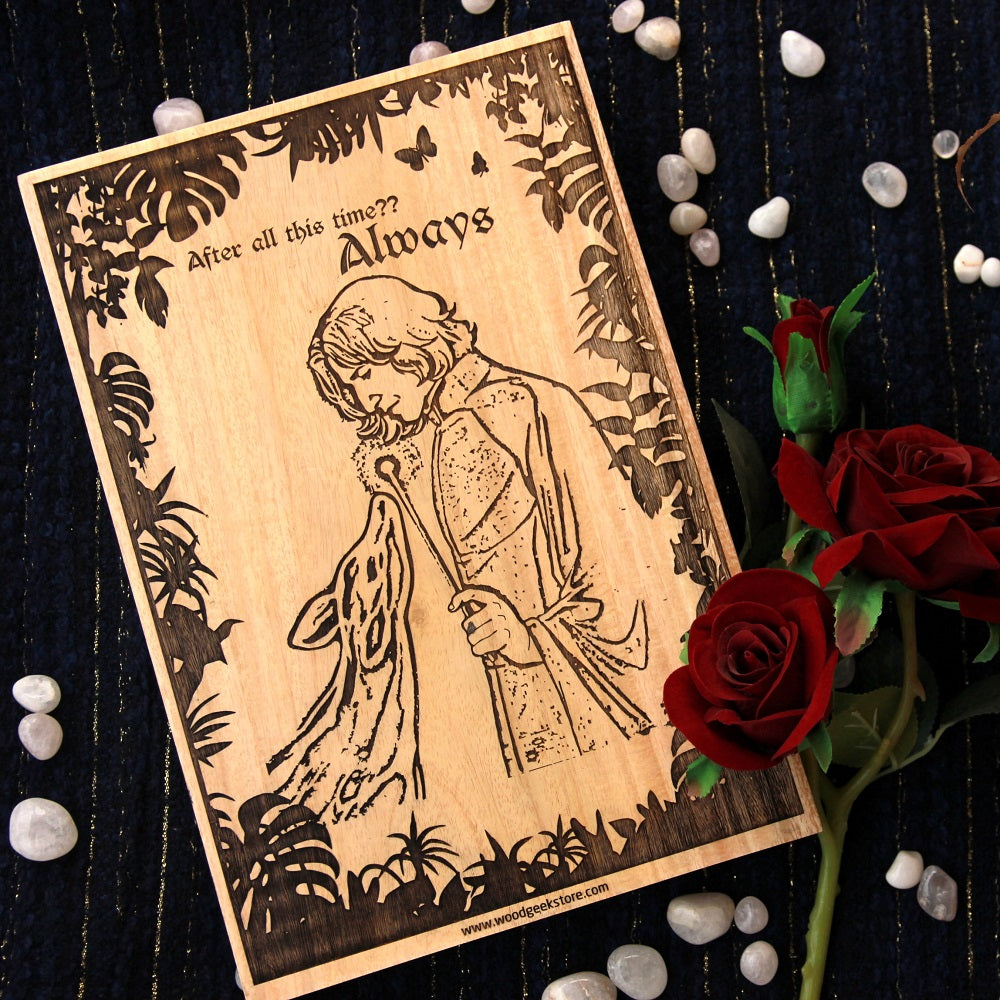 Always Carved Wooden Poster. Looking For Unique Harry Potter Gifts For Potterheads? Shop Harry Potter Room Decor And More Such Harry Potter Inspired Gifts From The Woodgeek Store.