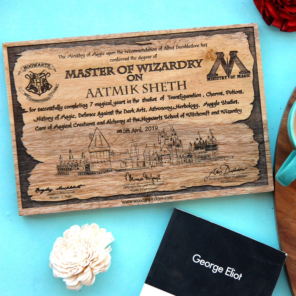 Harry Potter Hogwarts Gryffindor Sorting Letter Carved Wooden Poster. These Harry Potter Goodies Make Really Magical Gifts For Harry Potter Fans. This Harry Potter Wooden Poster Also Makes A Beautiful Room Decor.