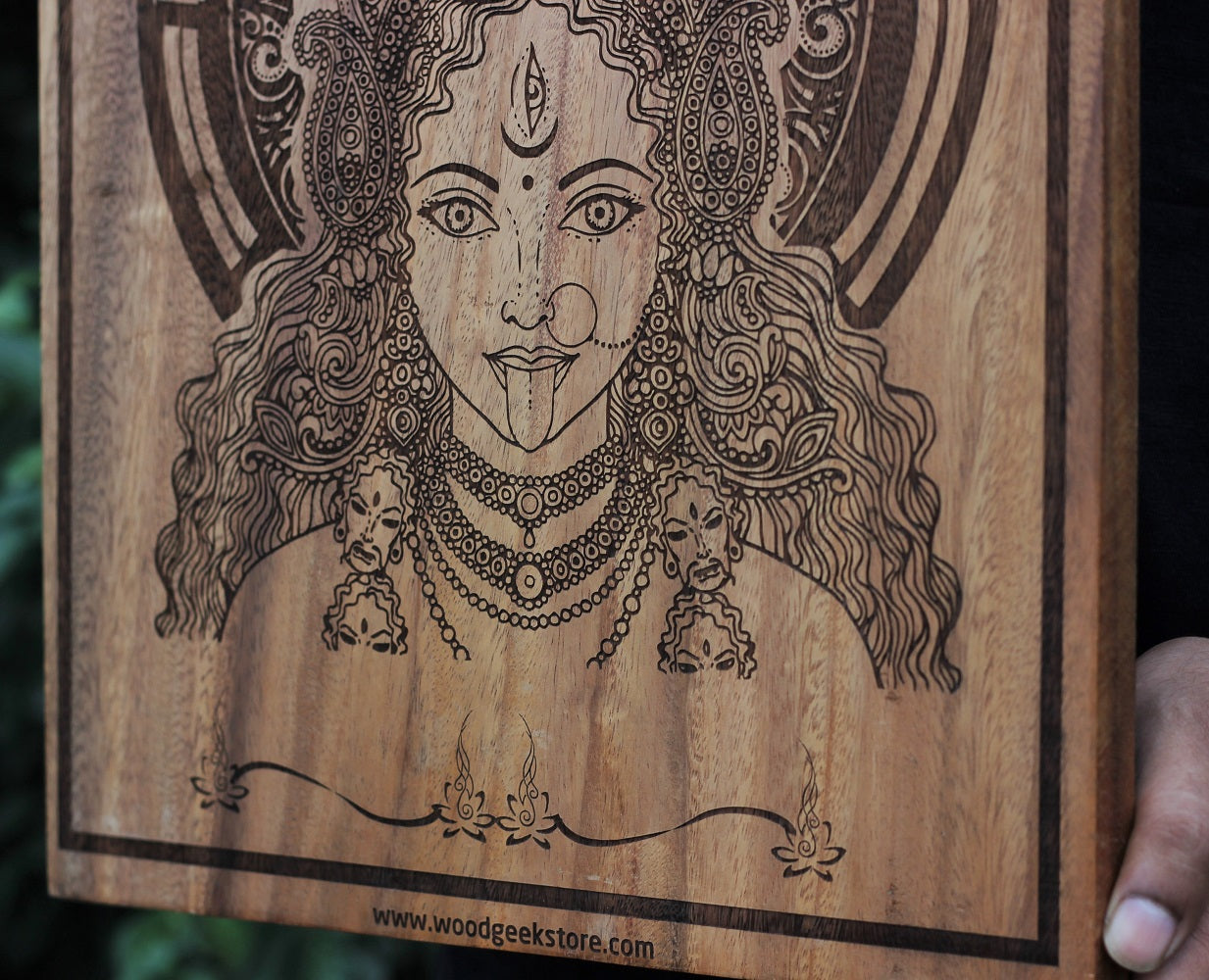 Goddess Kali Hindu religious gift custom wooden engraving Happy Kali Puja kali Puja gift