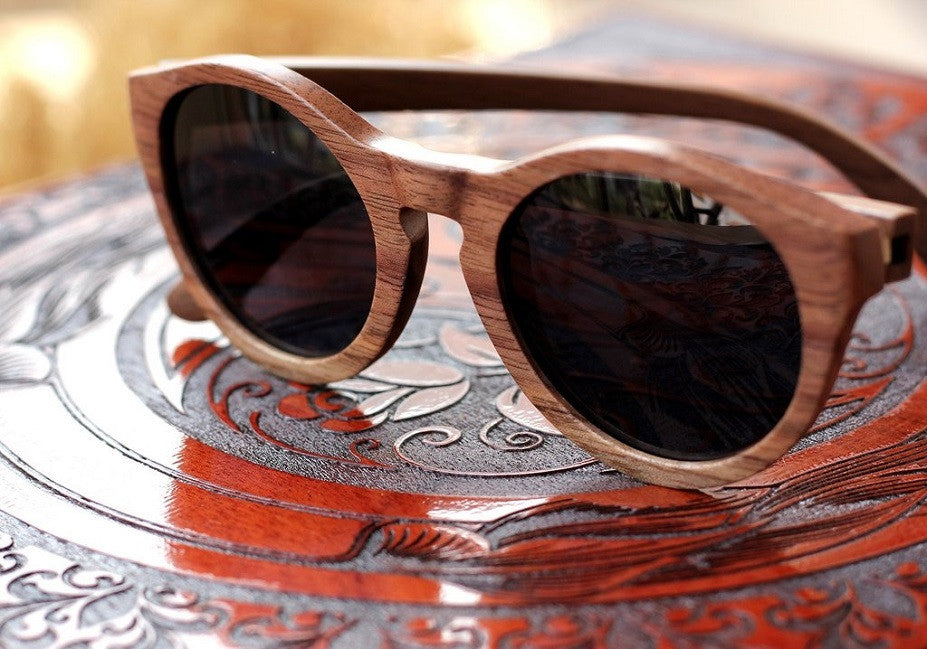 The Hipster Round Sunglasses - Wooden Personalised Sunglasses - Woodgeek Store