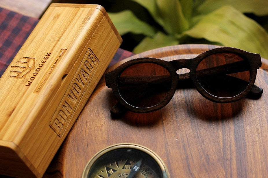 The Retro Round Sunglasses - Personalised Wooden Sunglasses - Woodgeek Store