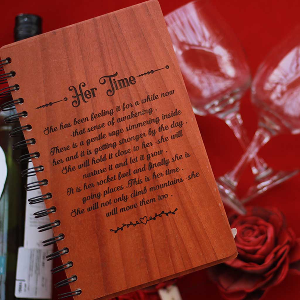 Customized Notebook for Mother - Looking For Personalized Mother's Day Gifts? Buy Custom Wood Journal As A Gift For Mom From The Woodgeek Store