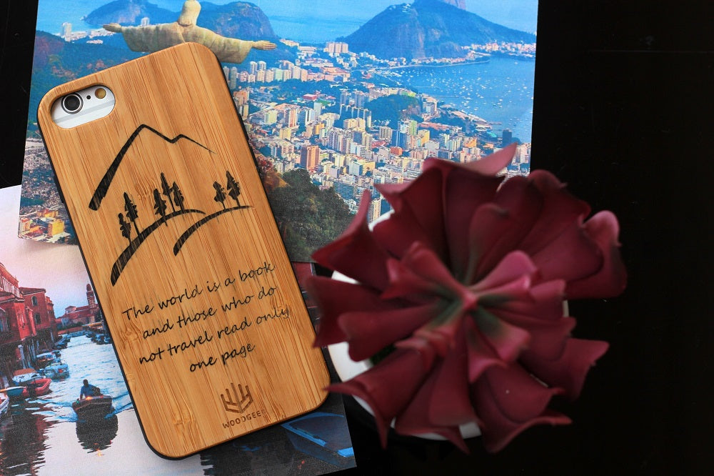 Wooden Phonecases custom engraved and personalized to your liking - Travel Phonecases by Woodgeek Store