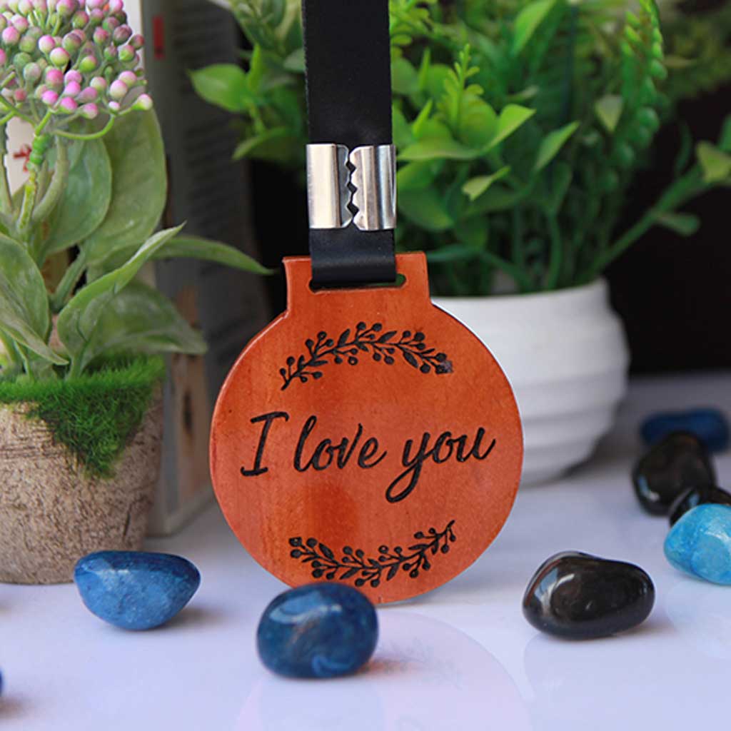Customized 'I Love You' Engraved Wooden Medal - This Unique Medal Makes An Affordable Gift For Mother's Day - Shop For More Unique Mother's Day Gifts From The Woodgeek Store