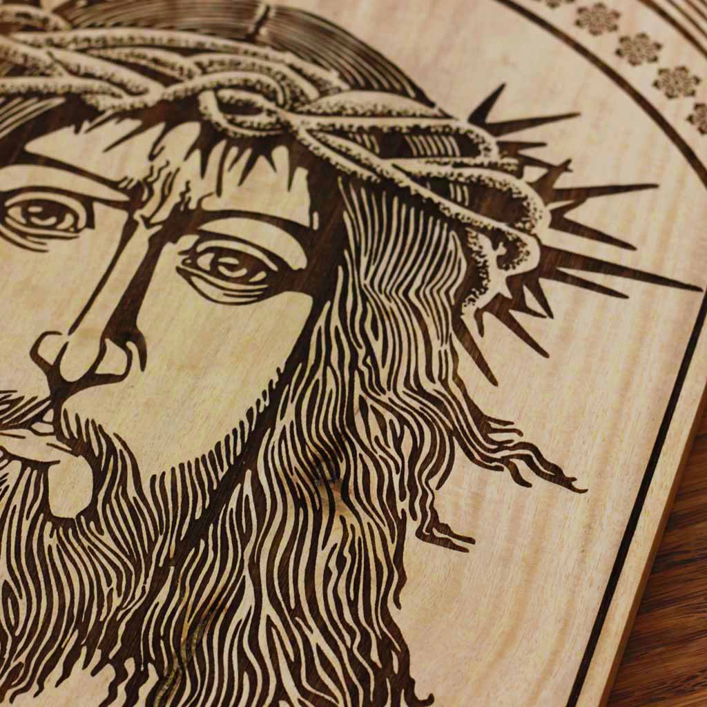 Jesus Christ - Passion of the Christ Art - Wood Art - Carved Wooden Poster by Woodgeek Store - Wood Wall Art Decor