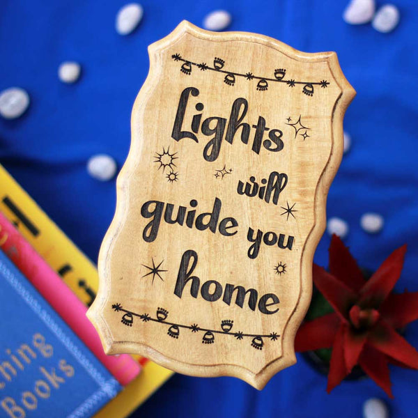 Lights Will Guide You Home Wood Carved Sign - Wood Carved Signs - Gifts for Christmas - Inspirational Signs to Wake Up To -  Wooden Signs for Home - Engraved Wooden Plaques - Woodgeek Store