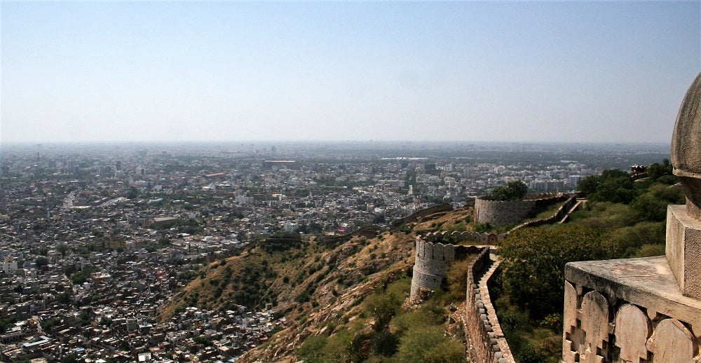 View of Jaipur City from Nahargarh Fort - India's Golden Triangle Travel - Woodgeek Store