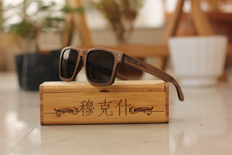 The Navigator Rectangle Sunglasses - Wooden Personalised Sunglasses - Woodgeek Store