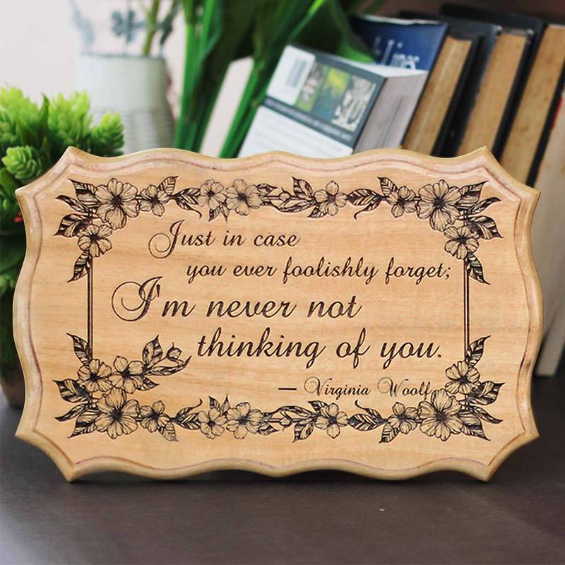 I Am Never Not Thinking Of You Wood Sign - Wood Carved Signs - Engraved Wood Sign - Cute Valentine's Day Gift - Best Love Gifts - Custom Gift - Woodgeek - Woodgeekstore