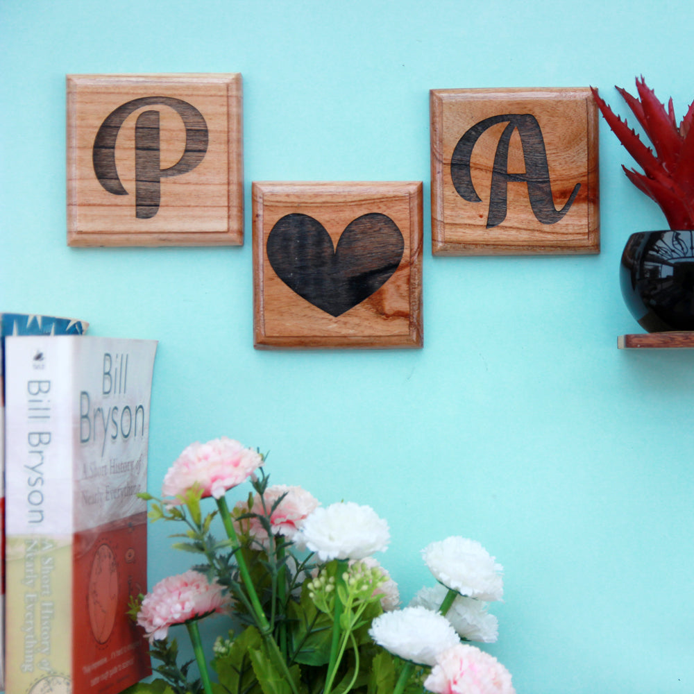 Couple Initials Wooden Crossword - Wooden Letter Tiles - Letter Squares - Crossword Wall Art - Wood Letter Decor - Decorative Letter Tiles - Rustic Wall Art - Home Decor Ideas - Best Home Decor - Wood Wall Art Decor - Woodgeek Store