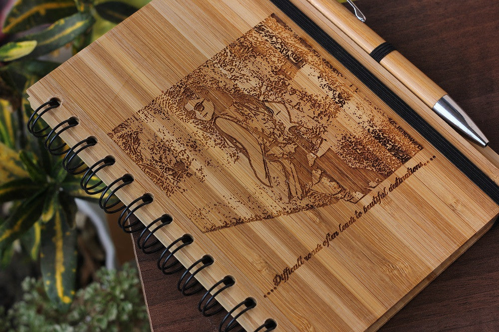Personalised Wooden Travel Journal - Wood Journal - Woodgeek Store