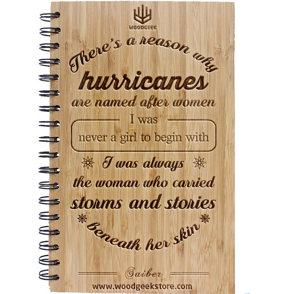 A Personalized Notebook Engraved With Your Own Poem - Wooden Notebook - Woodgeek Store
