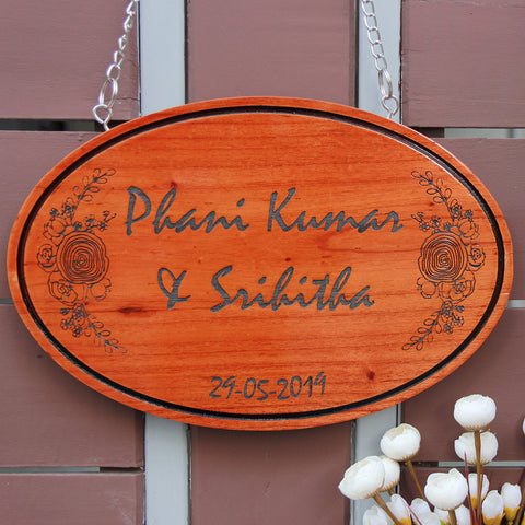 Personalized Hanging Wooden Signs For House. These Large Nameboards Make The Best House Decor Gifts. Looking For Anniversary Gift Ideas? This Personalized House Sign Makes The Best Anniversary Gift For Husband And Wife.