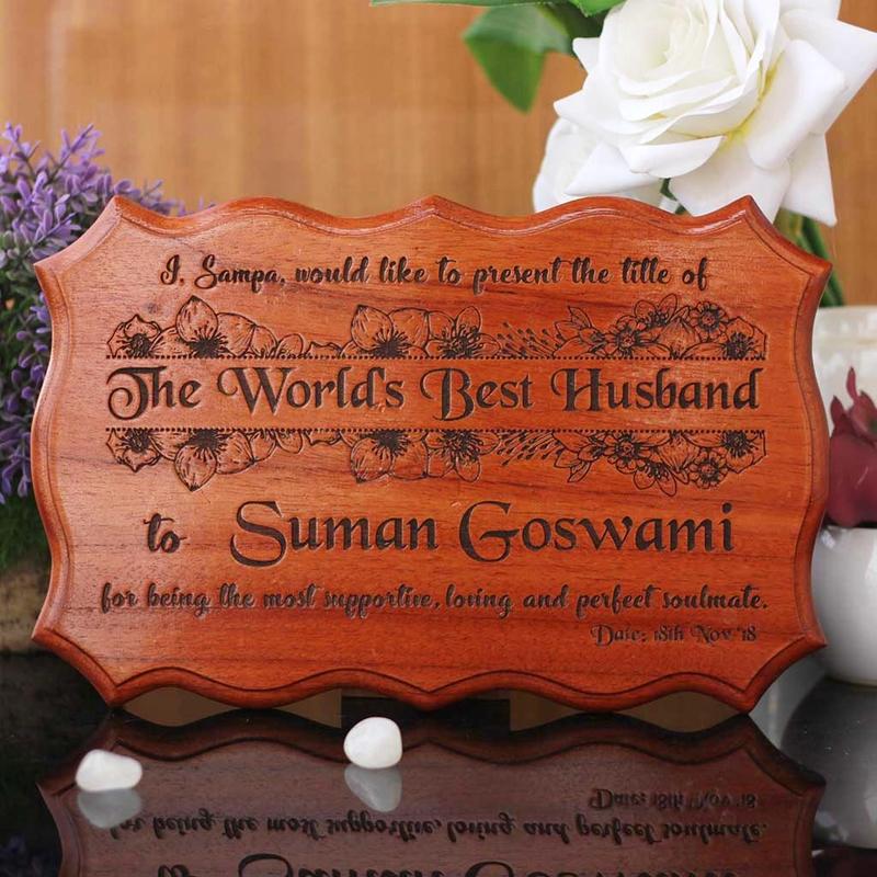 The World's Best Husband Certificate - Valentine's Day Gifts For Husband - Unique Gift Ideas - Engraved Wooden Certificate - Personlized Gift Items - Wooden Products Online - Valentine's Day Presents - Woodgeek - Woodgeekstore