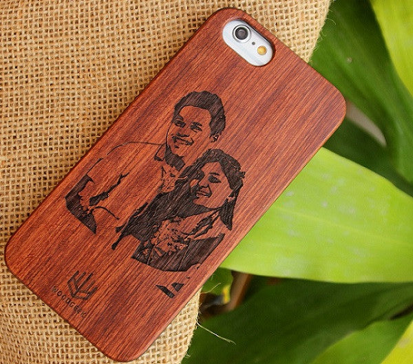 Wood engraved photo iPhone case - Woodgeek