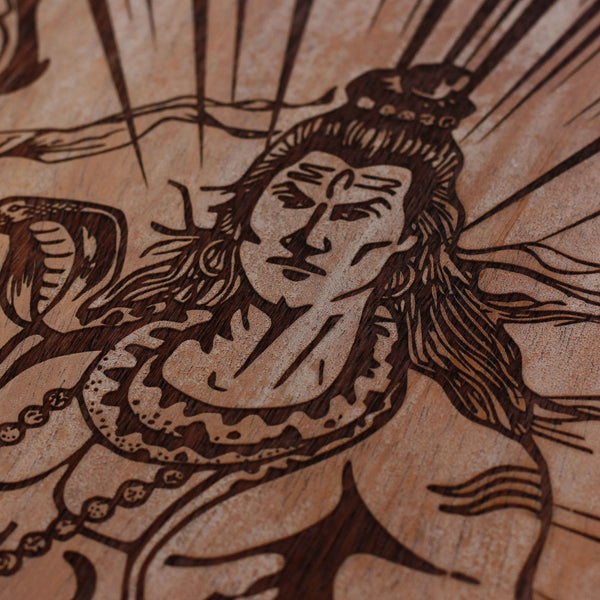 Lord Shiva - Hindu God - Wooden Frame - Unique Gifts - Wooden Poster - Shiva Engraved Poster - Woodgeek - Woodgeekstore