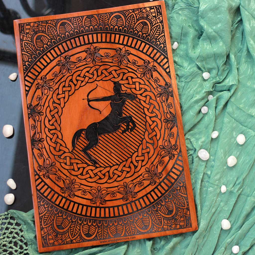 Sagittarius Wood Carved Poster -  wooden poster - zodiac Sign poster -  Gifts for friends - Carved Wooden poster - Zodiac Themed Gifts - cool astrology gifts - wodgeekstore