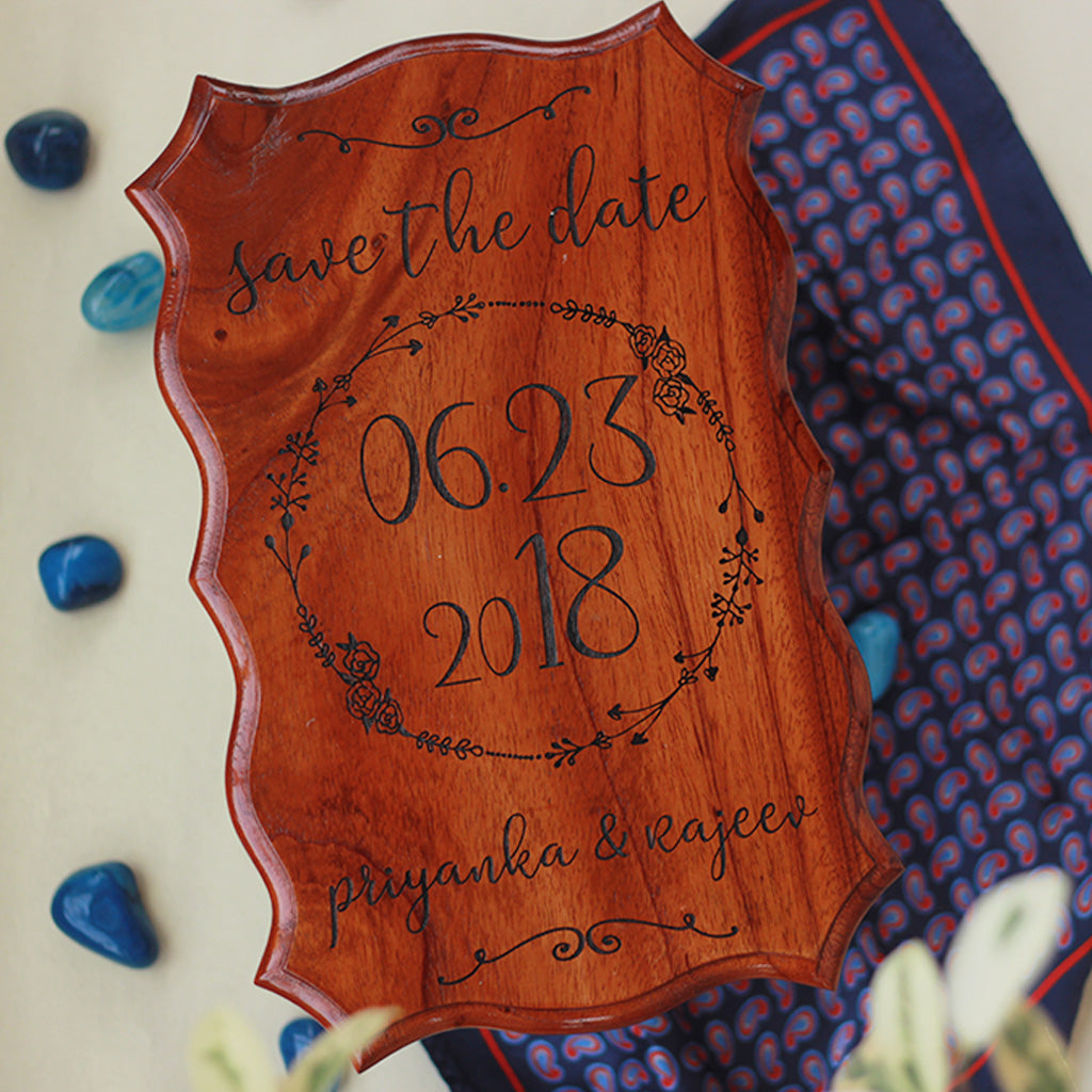 Save The Date Wooden Sign-Engraved Marriage Date-Wooden Wedding Plaques-Woodgeek Store