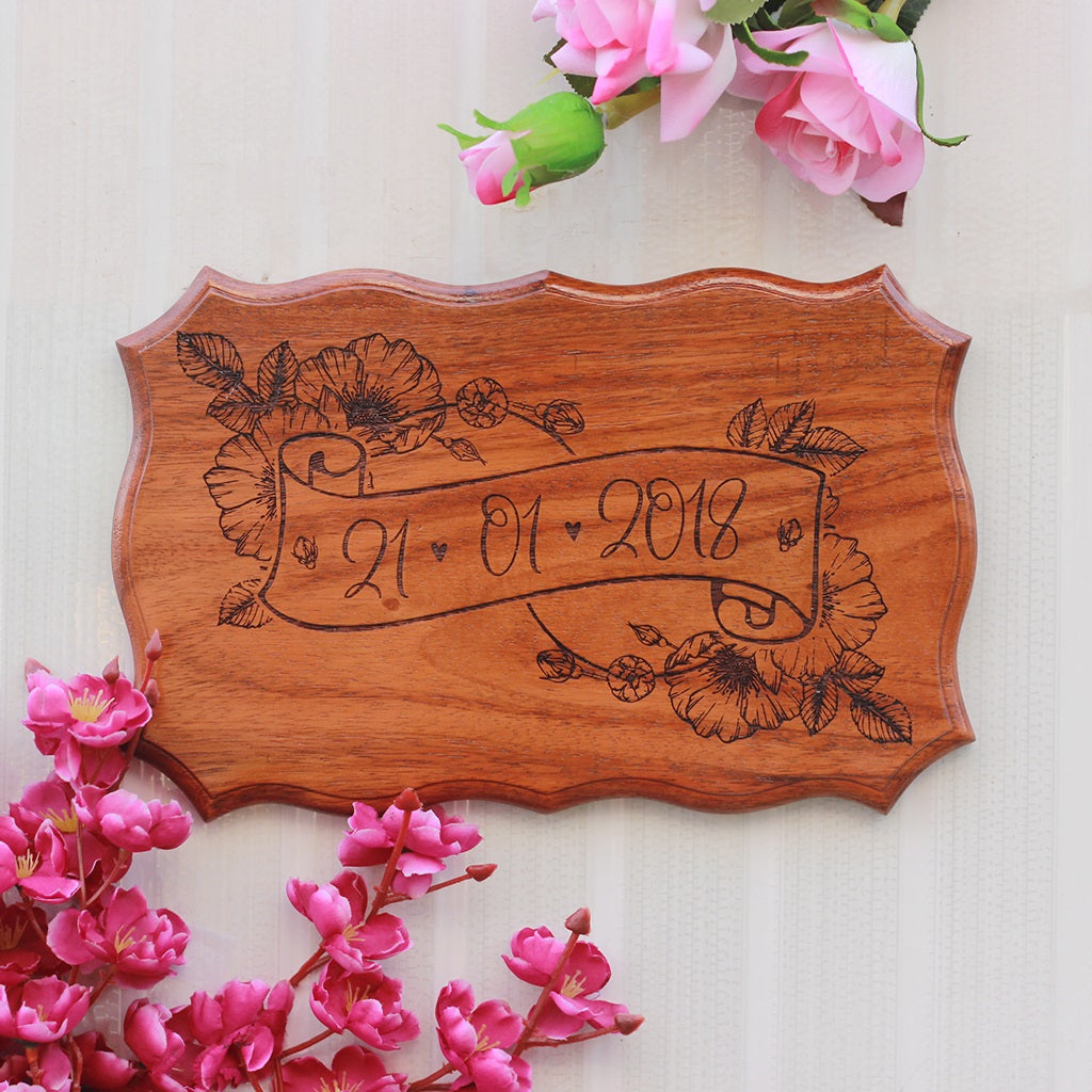 Special Date Wood Sign- Customized Wedding Date- Engraved Wooden Plaques- Wedding Announcement- Home Decor- Woodgeek Store
