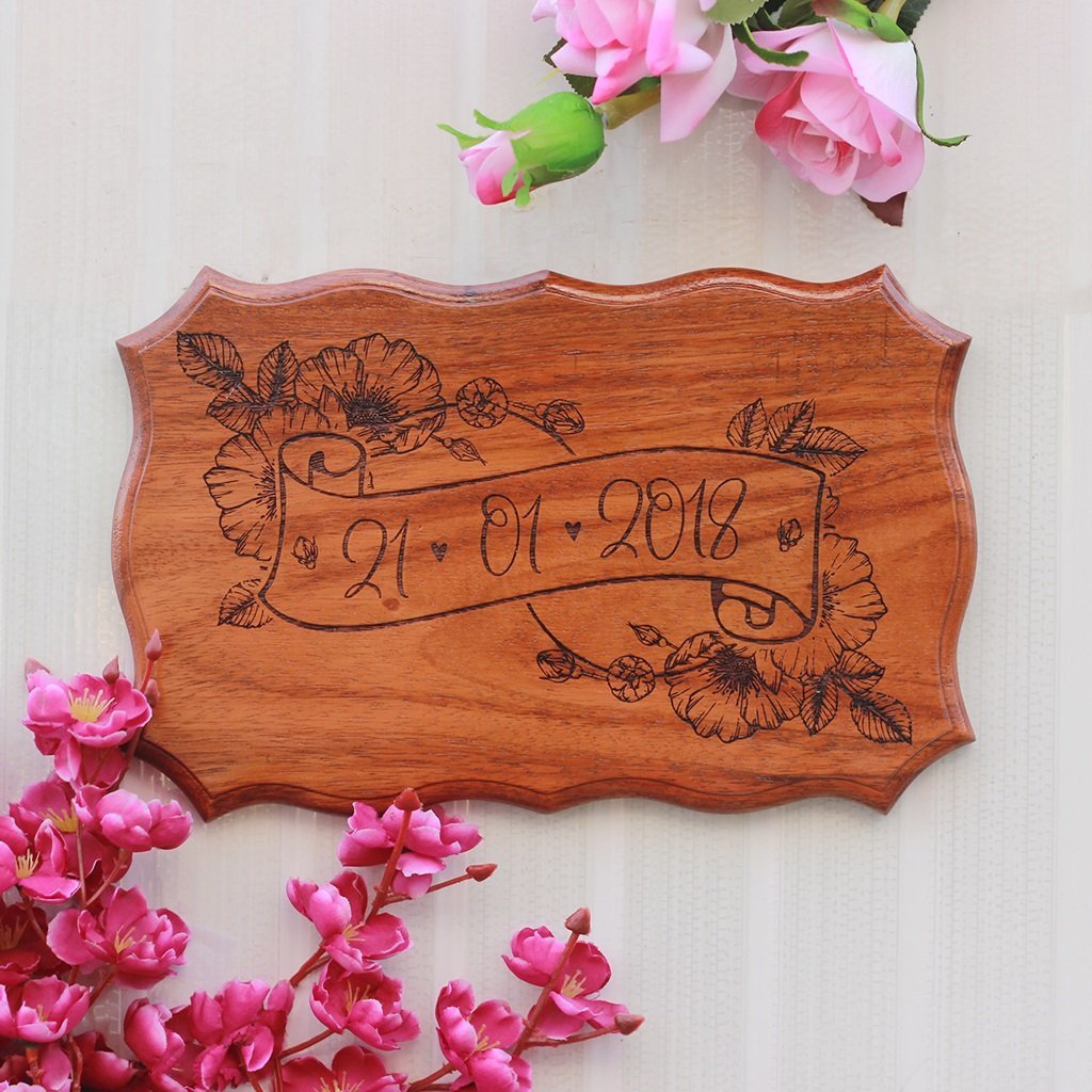 Wedding Date Sign - Important Date Wooden Sign by Woodgeek Store