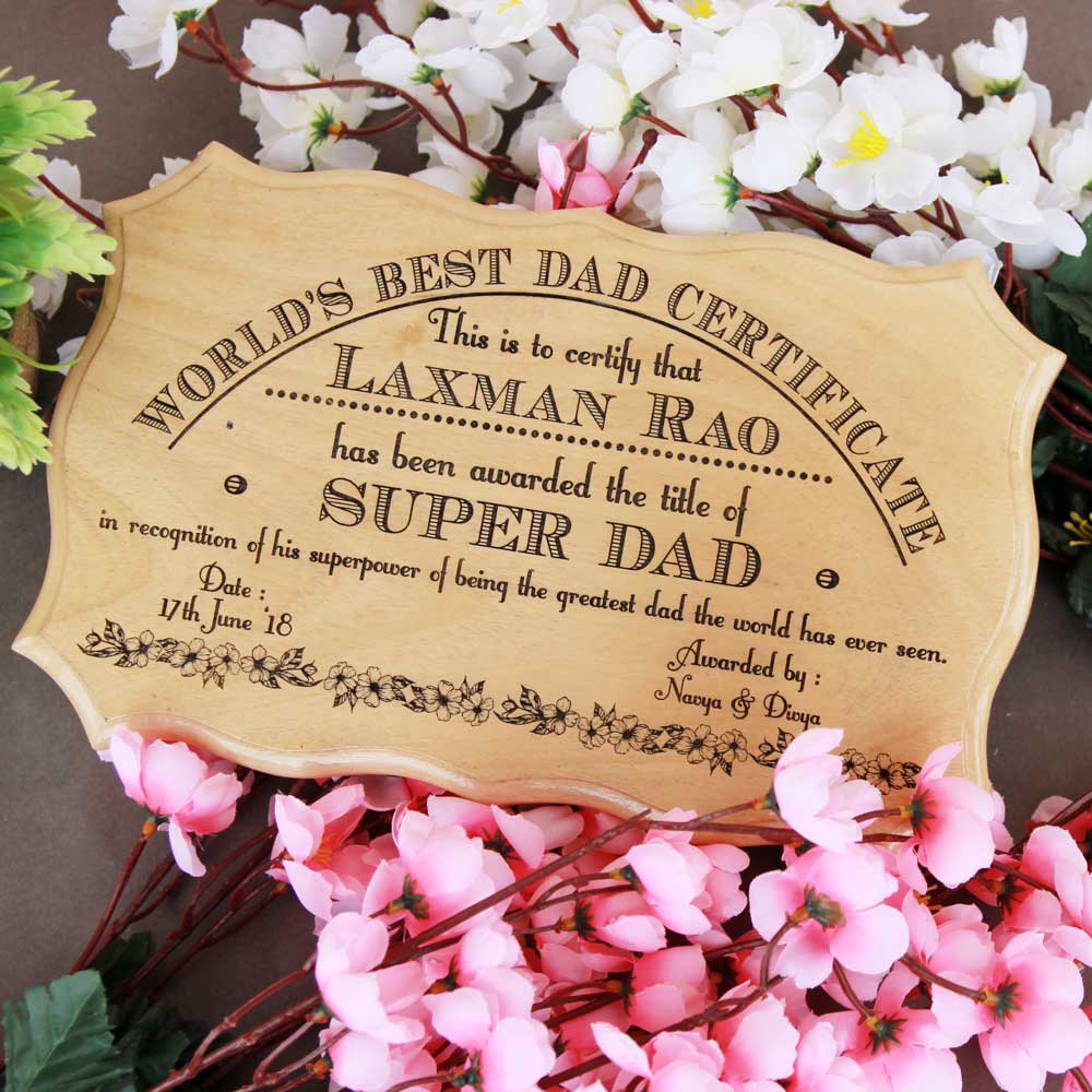 World's Best Dad Wooden Award Certificate - Personalized wooden certificates - Certificates of appreciation - best dad award plaques - best dad certificate - wooden awards - gifts for father's day - birthday gifts for dad - gift ideas - WoodGeek Store