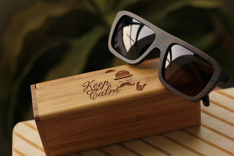 The Biker Rectangle Sunglasses - Wooden Personalised Sunglasses - Woodgeek Store