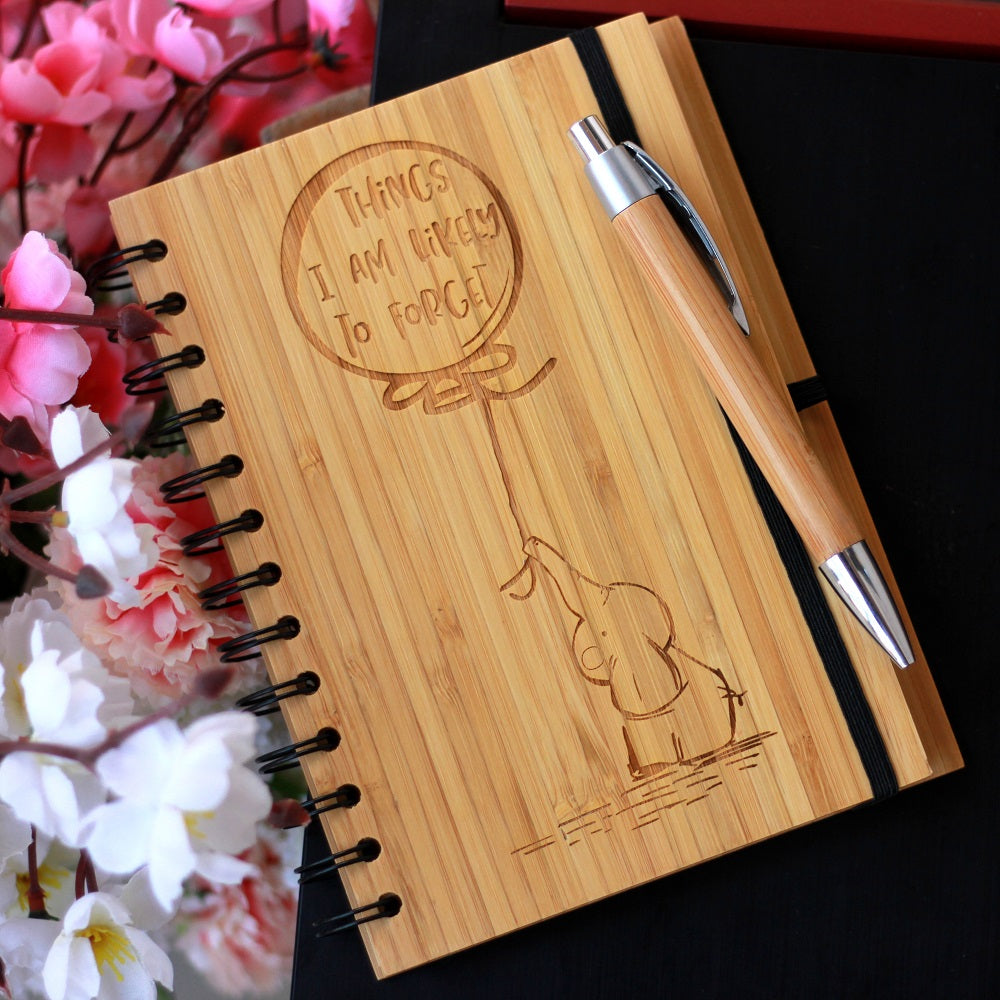 Things I Am Likely To Forget - This Spiral Bound To Do List Notebook Is A Funny Gift For Person Who Loses Everything - This Wood Bound Journal Is A Funny Gift For A Forgetful Person - Woodgeek Store
