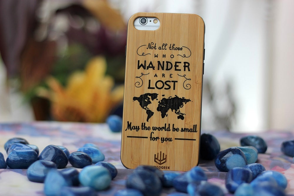 Not all those who wanders are lost wood engraved phone case - travel related gifts - iPhone wood case - best phone cases - wooden gifts - birthday present ideas - unique birthday gifts - bamboo Wood case - best iphone cases - wood casing for iPhone - best gifts for travelers -  - woodgeekstore