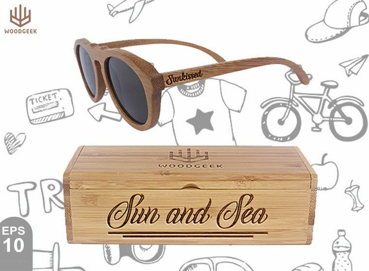 Sun and Sea - Customized Sunglasses Box - Sunkissed Beach Sunglasses - Holiday Sunglasses - Vacation Sunglasses - Custom Wood Sunglasses - Personalized Sunglasses - Stylish Sunglasses - Polarized Sunglasses - Woodgeek Store