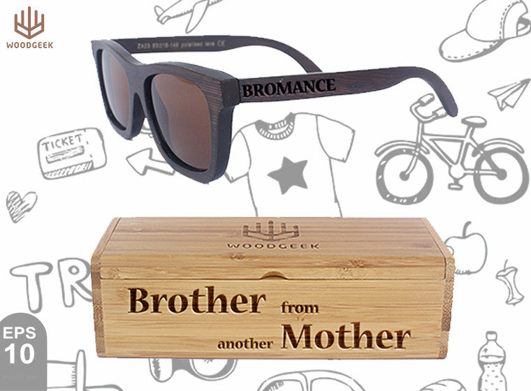 Brother from another mother - Customized Sunglasses Box - Bromance Travel Sunglasses - Holiday Sunglasses - Vacation Sunglasses - Custom Wood Sunglasses - Personalized Sunglasses - Stylish Sunglasses - Polarized Sunglasses - Woodgeek Store