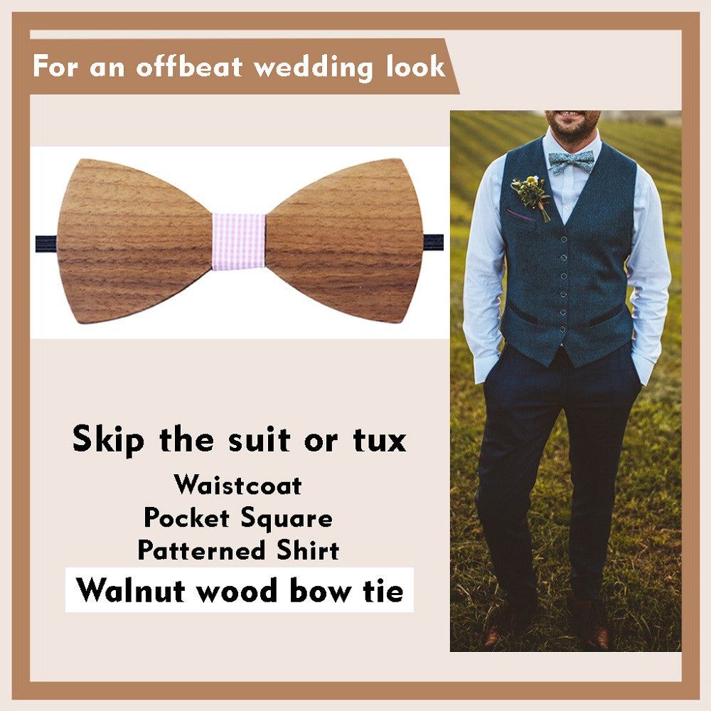 Wedding Bow Ties - Wooden Bow Ties - Brown Bow ties - Bow ties for Grooms & Groomsmen - Woodgeek Store