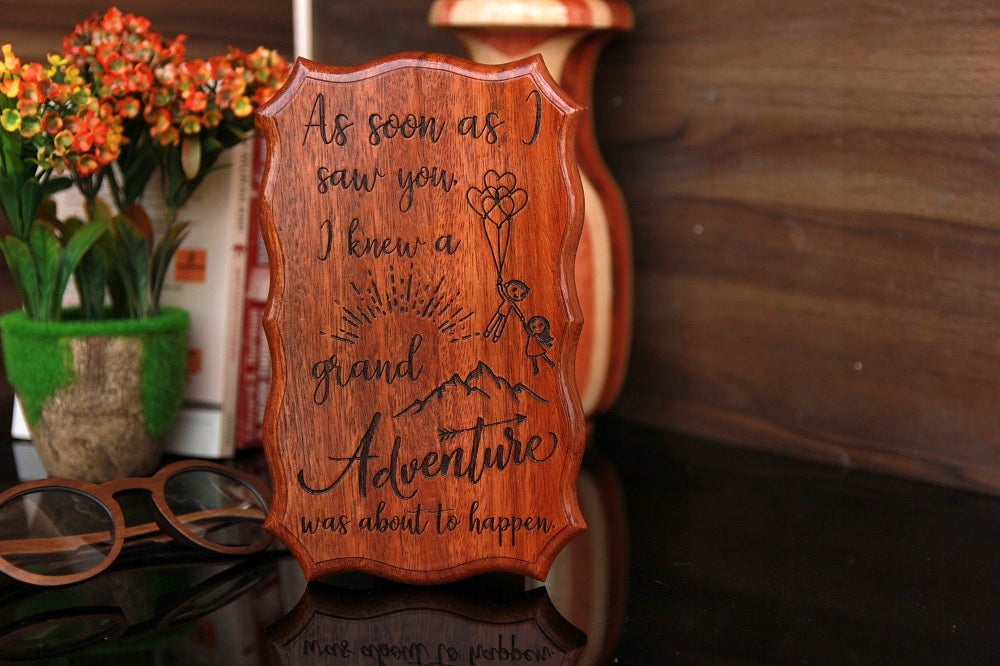 As soon as I saw you I knew a grand adventure was about to happen Wood sign - wooden wall signs - sagittarius gift ideas - personalized wood signs - rustic wood signs - wood carved signs - birthday present - wooden gifts - small wooden signs - wooden plaques with sayings - best birthday gifts - woodgeekstore
