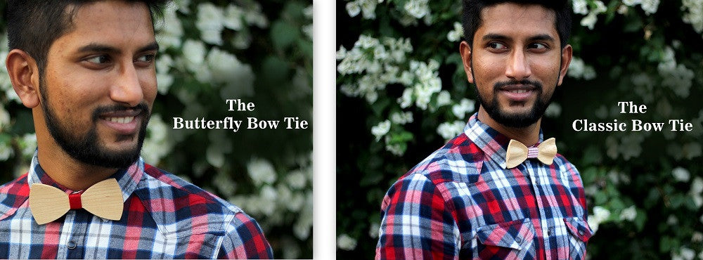 Classic Bow Tie - Butterfly Shaped Bow Tie - Wooden Bow Tie - Woodgeek Store