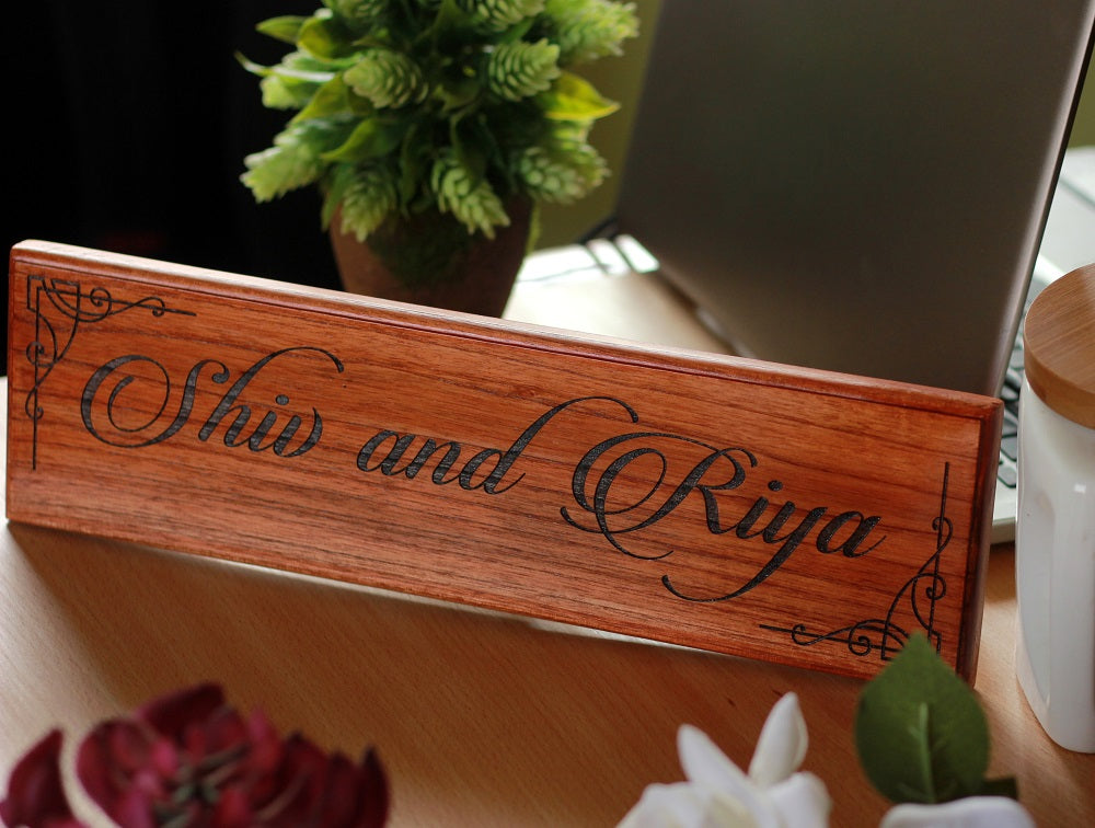 Personalized Wooden Sign for  Couples - Gifts for Newly Weds & Couples - Wooden nameplates by Woodgeek Store