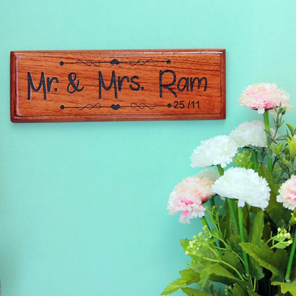 Mr & Mrs Wooden Name Plates - Couple Name Plates - House Name Plate - Personalized Name Plates - House Name Plaques - Door name plates - Door Name Plates for Home - Name Plate - Wooden Name Plates - Woodgeekstore