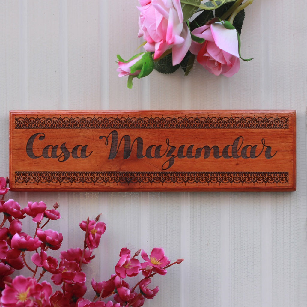 Casa Nameplate - Wooden House Name Signs - Door Nameplates for Home by Woodgeek Store