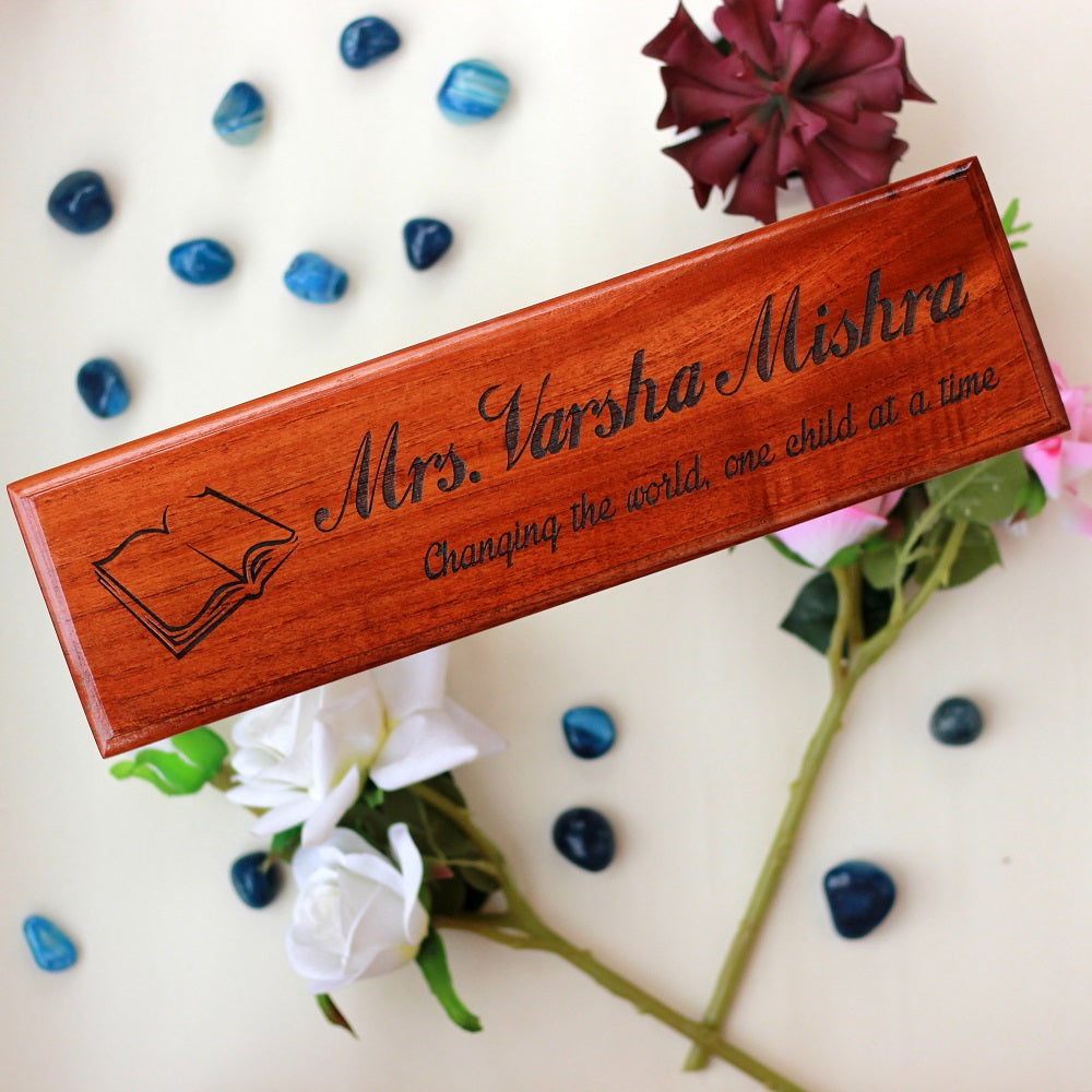 Personalized Nameplates for Teachers & Professors - Unusual Teacher Gifts - Best Teacher Appreciation Gifts - Good Presents for Teachers - Woodgeek Store