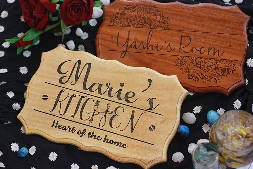 Wooden Name Signs for Bedroom - Custom Kitchen Signs by Woodgeek Store