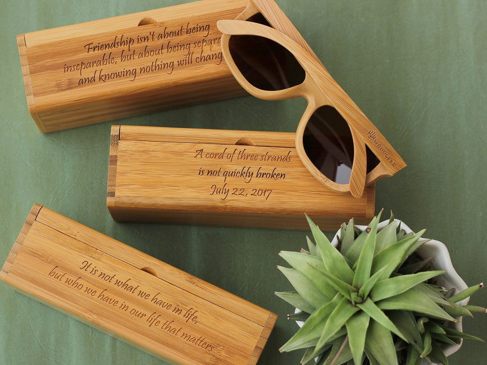 Wooden Sunglasses - Sunglasses for friends - Travel Inspired Sunglasses - Vacation Sunglasses - Holiday Sunglasses - Custom Engraved Sunglasses - Woodgeek Store