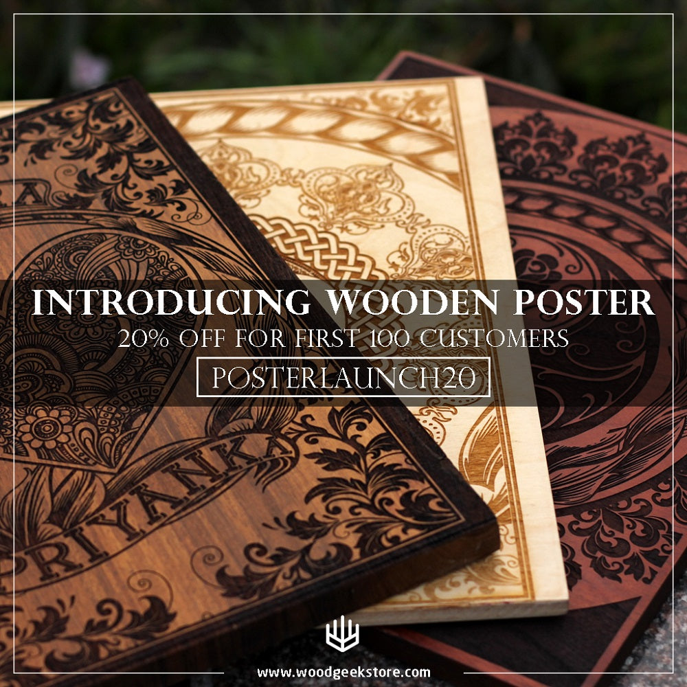 Early bird discount - Introducing Carved Wooden Posters - Woodgeek Discount