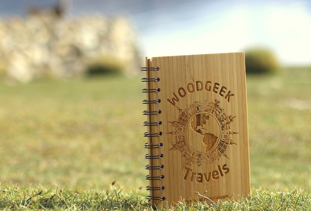 Custom Travel Journal - Travel Notebook - Wooden Notebook & Diary - Woodgeek 