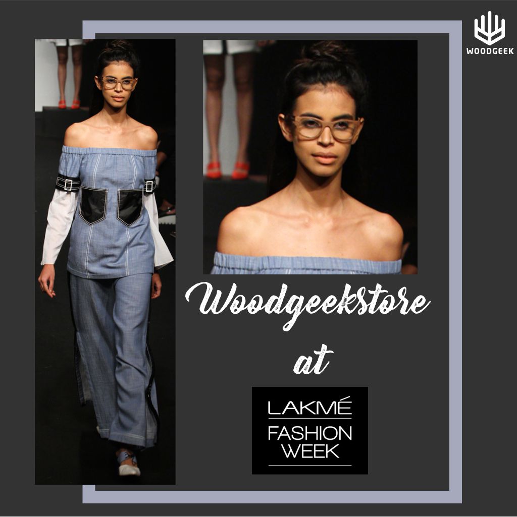 Models wearing Woodgeek Store glasses at Lakme Fashion Week