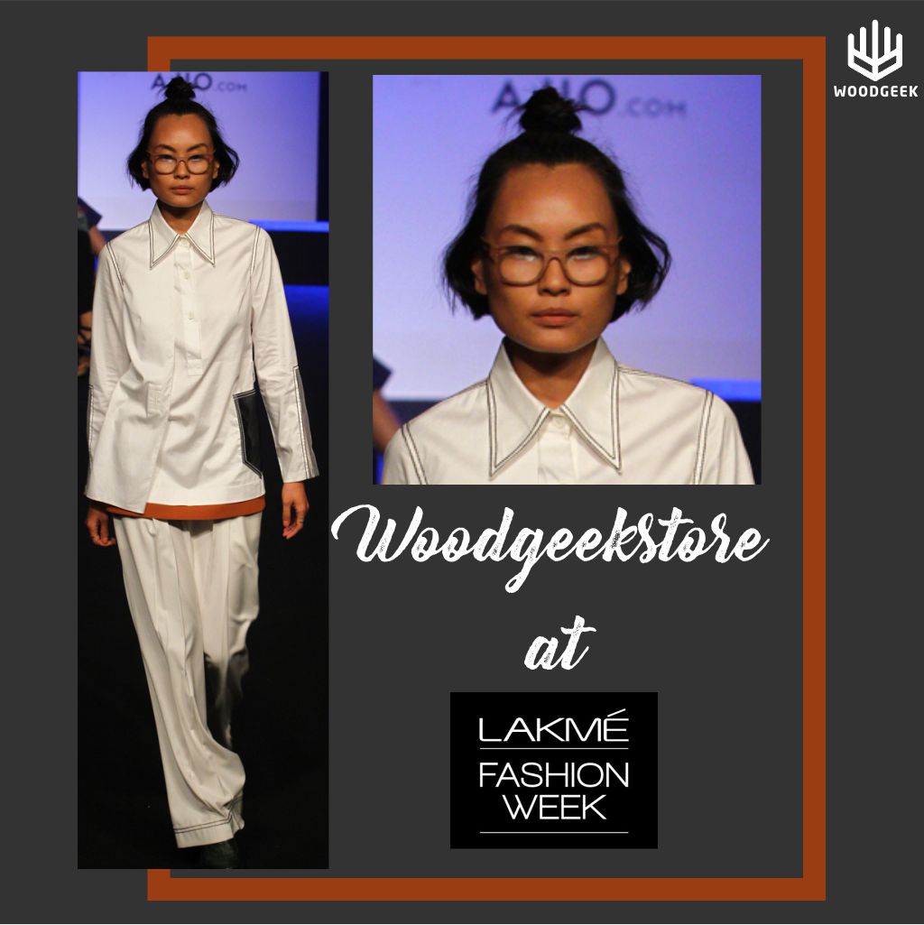 Models walk the ramp in Woodgeek Store glasses at Lakme Fashion Week