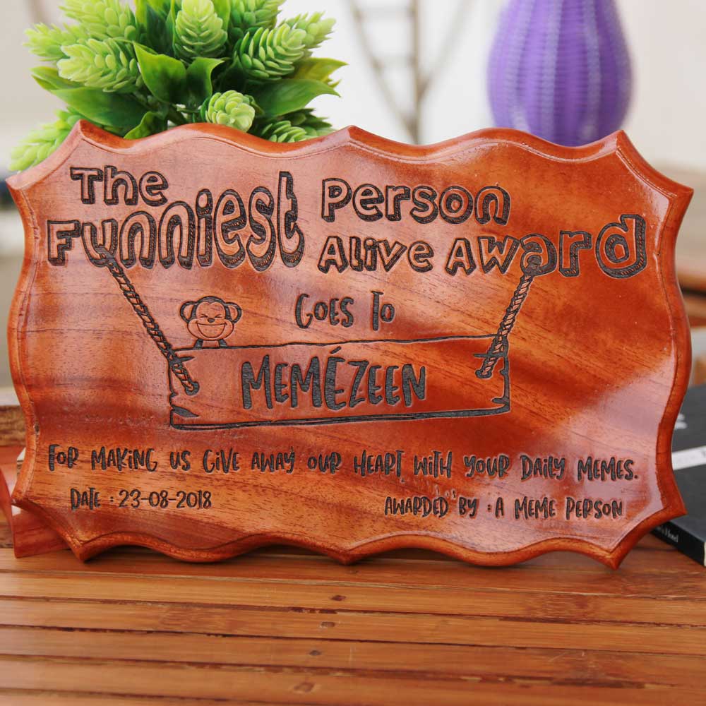 Funniest Person Alive Humorous Certificate - custom wood plaques - wooden plaques - wood carved certificates - certificate award - unique gift idea - gifts for friends - gifts for family - WoodGeek Store
