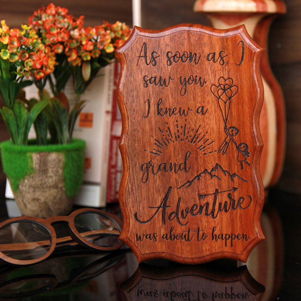 A Grand Adventure Wood Sign - Wooden Products Online - Wooden Plaques With Sayings - Best Love Gifts - Couple Romantic Gifts - Cute Gifts For Valentines Day - Wooden Wall Signs - Wooden Signs With Sayings - Woodgeek - Woodgeekstore