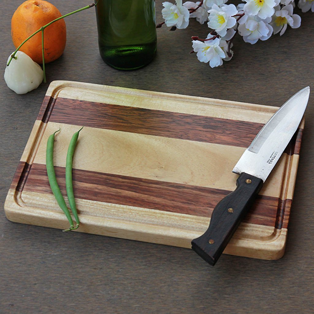 Birch & Walnut Striped Kitchen Cutting Board - Wood Board - Hardwood Cutting Boards - Chopping Board Set - Woodgeek - Woodgeekstore