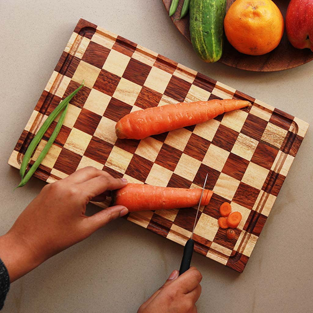 Chessboard Style Wood Cutting Boards - Wooden Serving Boards - Chopping Board Online - Best Cutting Board - Woodgeek - Woodgeekstore