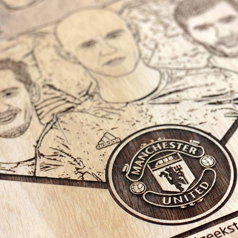 Manchester United Class of 92 carved wooden poster - Wood carved poster - carved wooden posters - football gifts - custom wood posters - wood poster - gifts for friends - Gift ideas - woodgeekstore