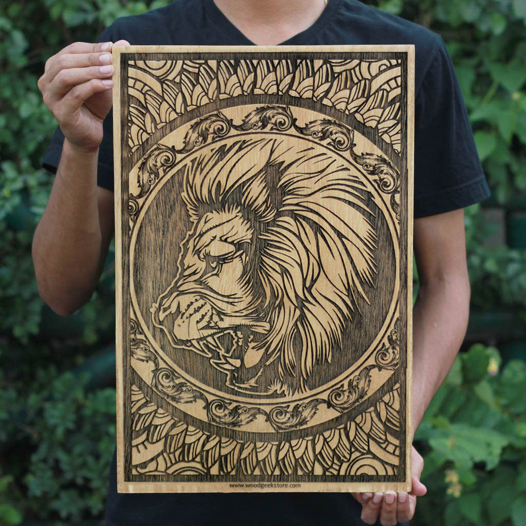 Leo Zodiac Sign - Wood Art - Leo Personality Traits - Leo Art Poster Online - Unique Gift Ideas - Woodgeek - Woodgeekstore