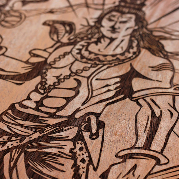 Lord Shiva - Unique Wooden Poster a- Engraved Shiva Poster - Hindu Poster - Woodgeek - Woodgeekstore